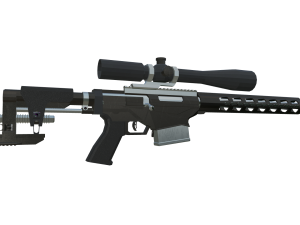 Low Poly Realistic FN Ballista 338 Sniper Rifle Modello 3D