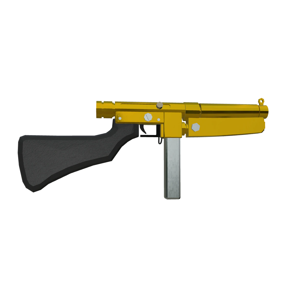 Golden Elegance A Luxurious of the Gilded Thompson M1A1 Submachine Gunss 3D Model .c4d .max .obj .3ds .fbx .stl .blend 