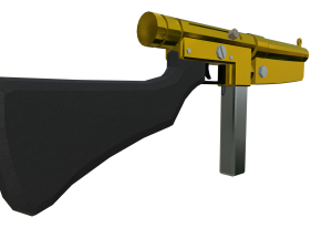 Golden Elegance A Luxurious of the Gilded Thompson M1A1 Submachine Gunss 3D-Modell