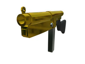 Golden Elegance A Luxurious of the Gilded Thompson M1A1 Submachine Gunss 3D Model