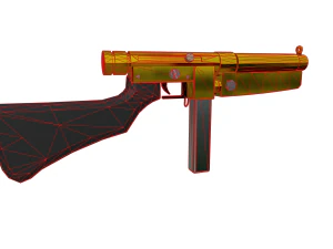 Golden Elegance A Luxurious of the Gilded Thompson M1A1 Submachine Gunss 3D Model