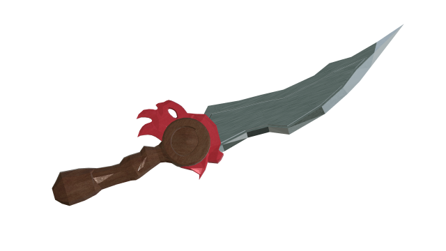 The Enigmatic Low Poly Red-Banded Sword 3D Model .c4d .max .obj .3ds .fbx .stl .blend 