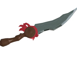 The Enigmatic Low Poly Red-Banded Sword 3D Model