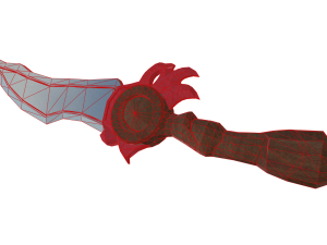 The Enigmatic Low Poly Red-Banded Sword 3D Model
