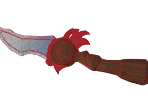 The Enigmatic Low Poly Red-Banded Sword 3D Model