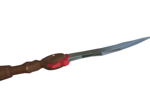 The Enigmatic Low Poly Red-Banded Sword 3D Model