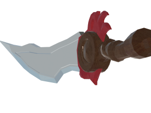 The Enigmatic Low Poly Red-Banded Sword 3D Model