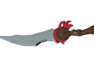 The Enigmatic Low Poly Red-Banded Sword 3D Model