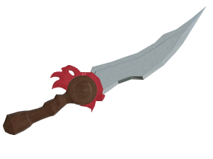 The Enigmatic Low Poly Red-Banded Sword 3D Model