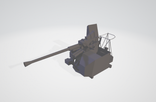 US American AA Bofors x 2 With shield and without 3D 모델 .c4d .max .obj .3ds .fbx .stl .blend 