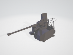 US American AA Bofors x 2 With shield and without 3D Модель