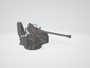 US American AA Bofors x 2 With shield and without 3D 모델