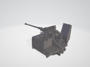 US American AA Bofors x 2 With shield and without 3D 모델