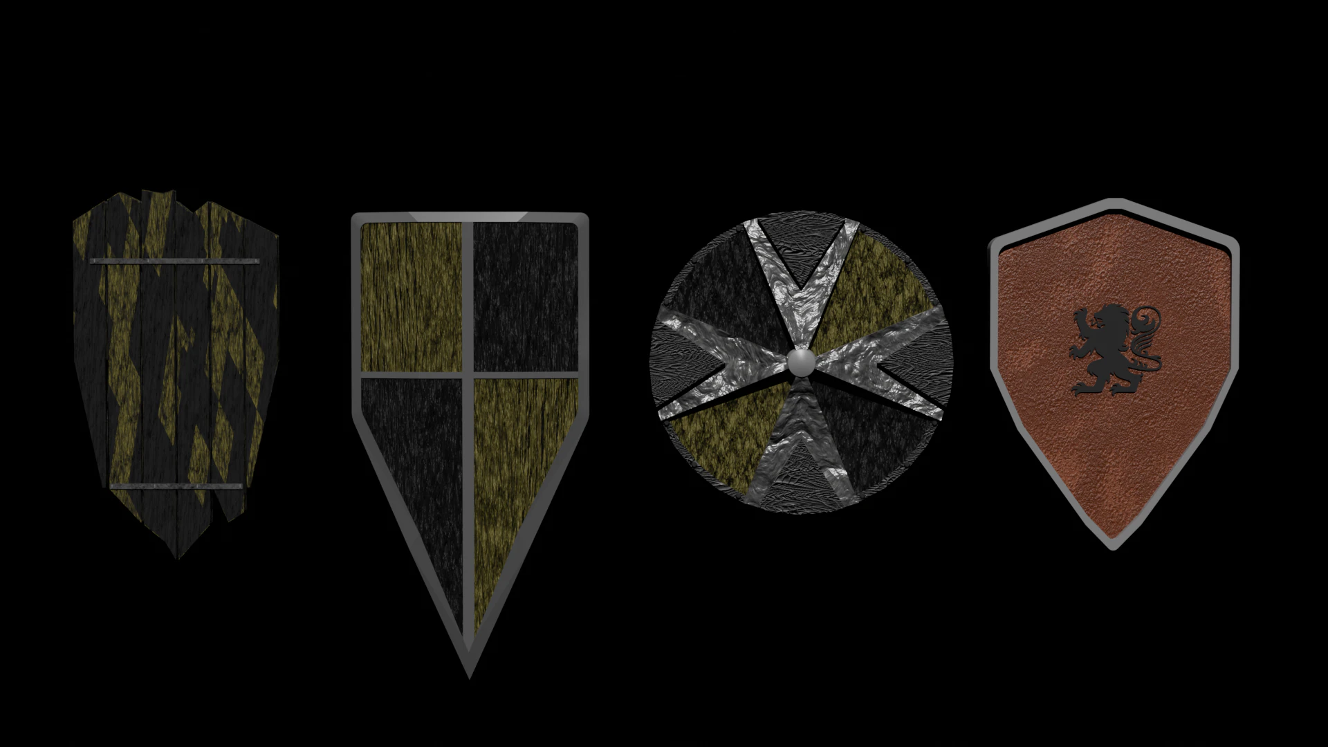 Shield Pack 3D Model .c4d .max .obj .3ds .fbx .stl .blend 