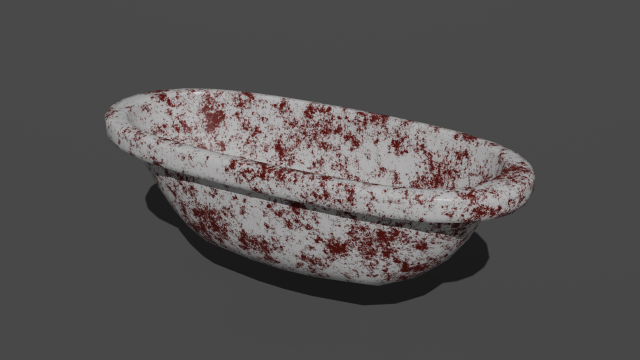 Dirty Bathtub 3D Model .c4d .max .obj .3ds .fbx .stl .blend 