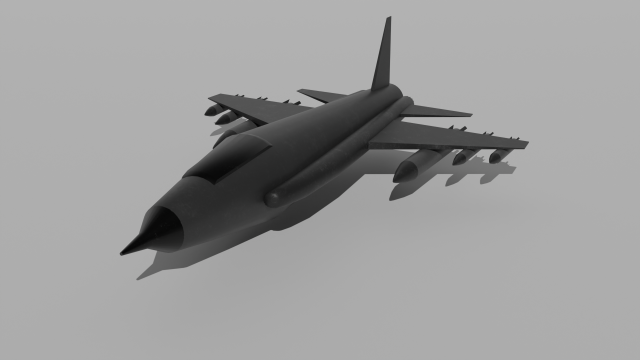 Aircraft - Low Poly 3D Model .c4d .max .obj .3ds .fbx .stl .blend 