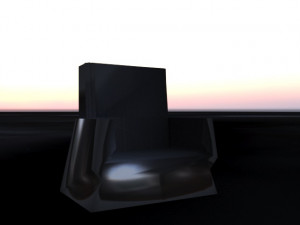 Black leather sofa 3D 모델