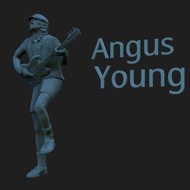 Angus Young rock star 3D Print Model .c4d .max .obj .3ds .fbx .stl .blend 