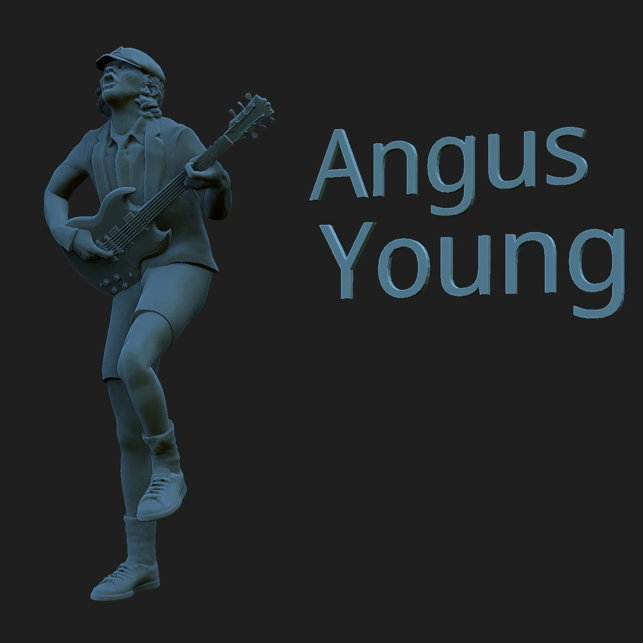 Angus Young rock star 3D Print Model .c4d .max .obj .3ds .fbx .stl .blend