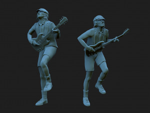 Angus Young rock star 3D Print Model