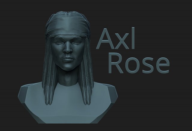 Axl Rose 3D Print Model .c4d .max .obj .3ds .fbx .stl .blend 