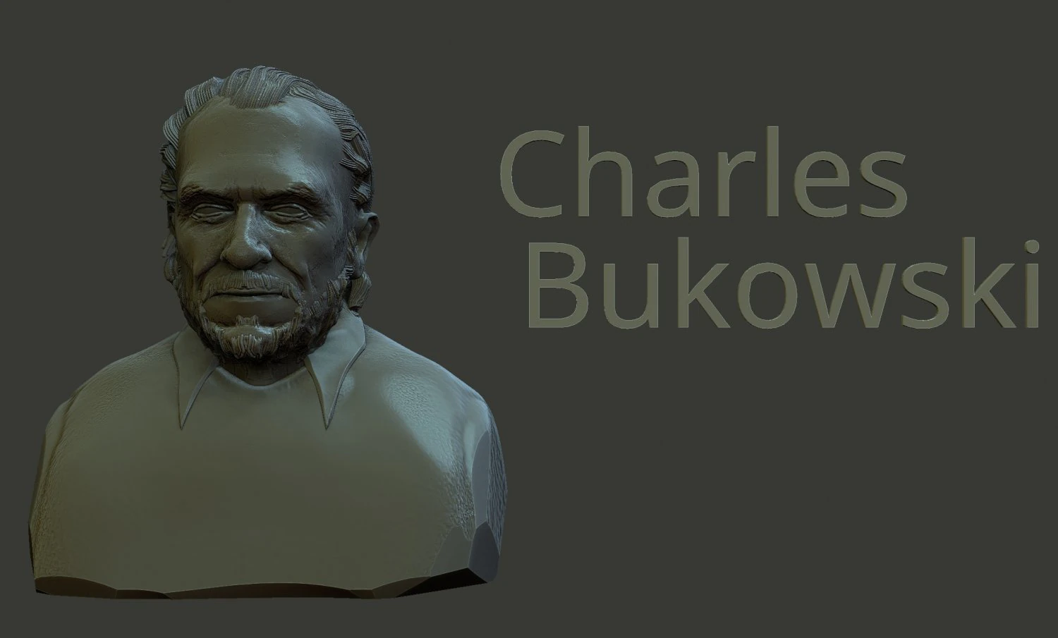 Charles Bukowski 3D Print Model .c4d .max .obj .3ds .fbx .stl .blend 