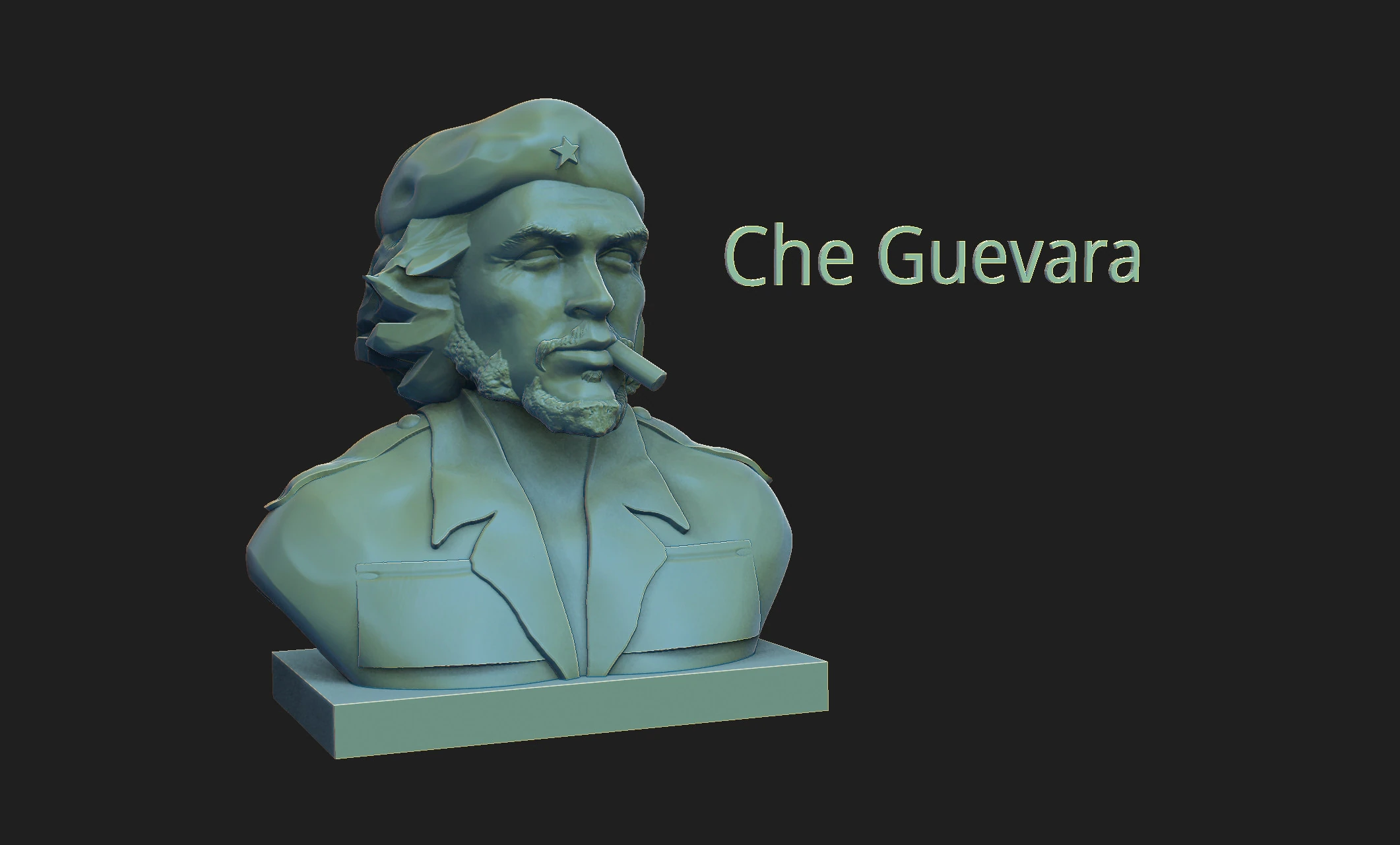 Che Guevara 3D Print Model .c4d .max .obj .3ds .fbx .stl .blend 