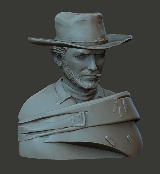 Clint eastwood 3D Принт Модель .c4d .max .obj .3ds .fbx .stl .blend 