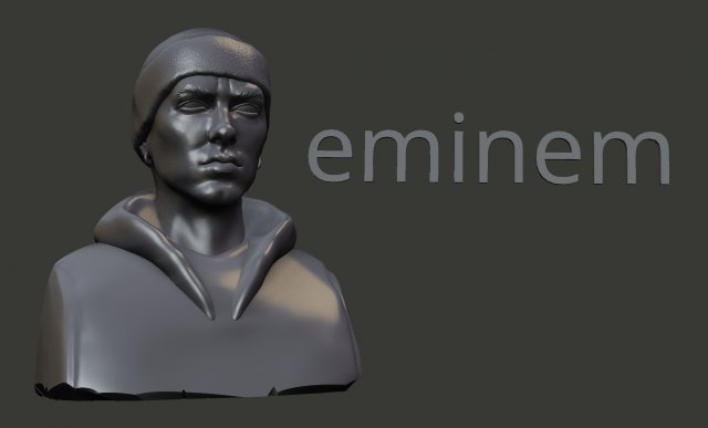 Eminem Modelo de Impressão 3D .c4d .max .obj .3ds .fbx .stl .blend 