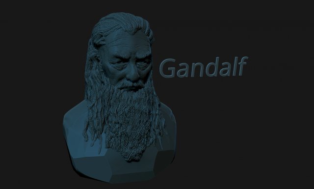Gandalf 3D-printmodel .c4d .max .obj .3ds .fbx .stl .blend 