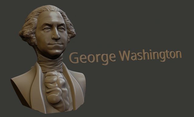 George Washington 3D 打印模型 .c4d .max .obj .3ds .fbx .stl .blend 