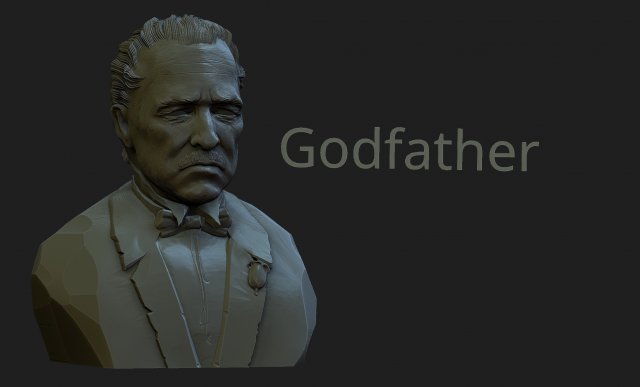 Godfather 3D Print Model .c4d .max .obj .3ds .fbx .stl .blend 