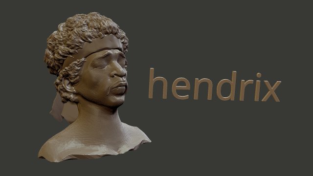 Jimi Hendrix Modelo de Impressão 3D .c4d .max .obj .3ds .fbx .stl .blend 