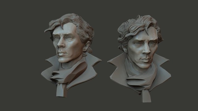 Sherlock Benedict Cumberbatch 3D Print Model .c4d .max .obj .3ds .fbx .stl .blend 