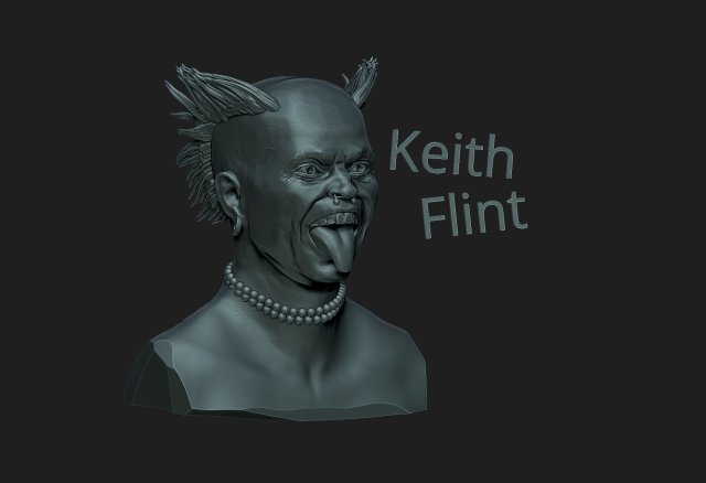 Keith Flint Prodigy 3D प्रिंट मॉडल .c4d .max .obj .3ds .fbx .stl .blend 