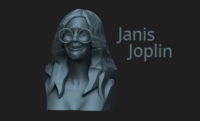 Janis Joplin Modelo de impresión 3D .c4d .max .obj .3ds .fbx .stl .blend 