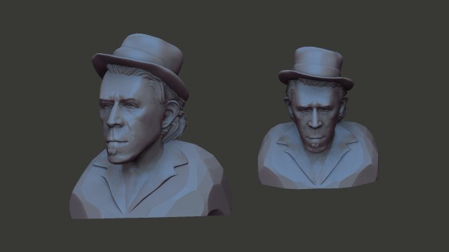 Tom Waits Modèles 3D en vedette .c4d .max .obj .3ds .fbx .stl .blend 