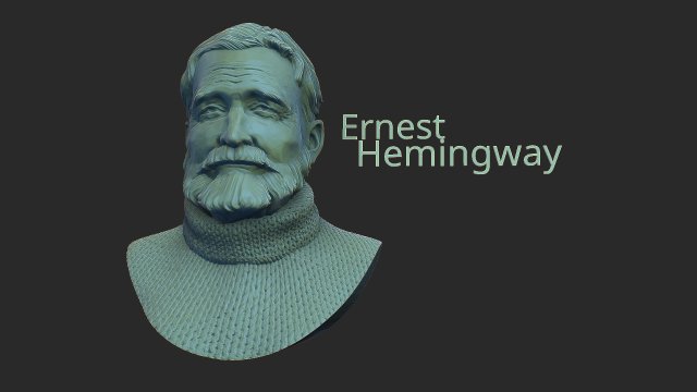 ERNEST HEMINGWAY 3D Принт Модель .c4d .max .obj .3ds .fbx .stl .blend 