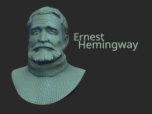 ERNEST HEMINGWAY Modello di stampa 3D