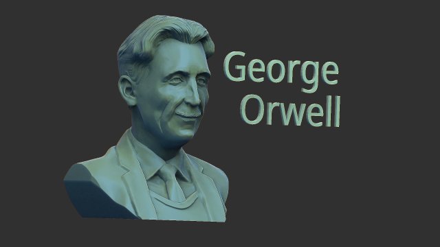 George Orwell 3Dプリントモデル .c4d .max .obj .3ds .fbx .stl .blend 