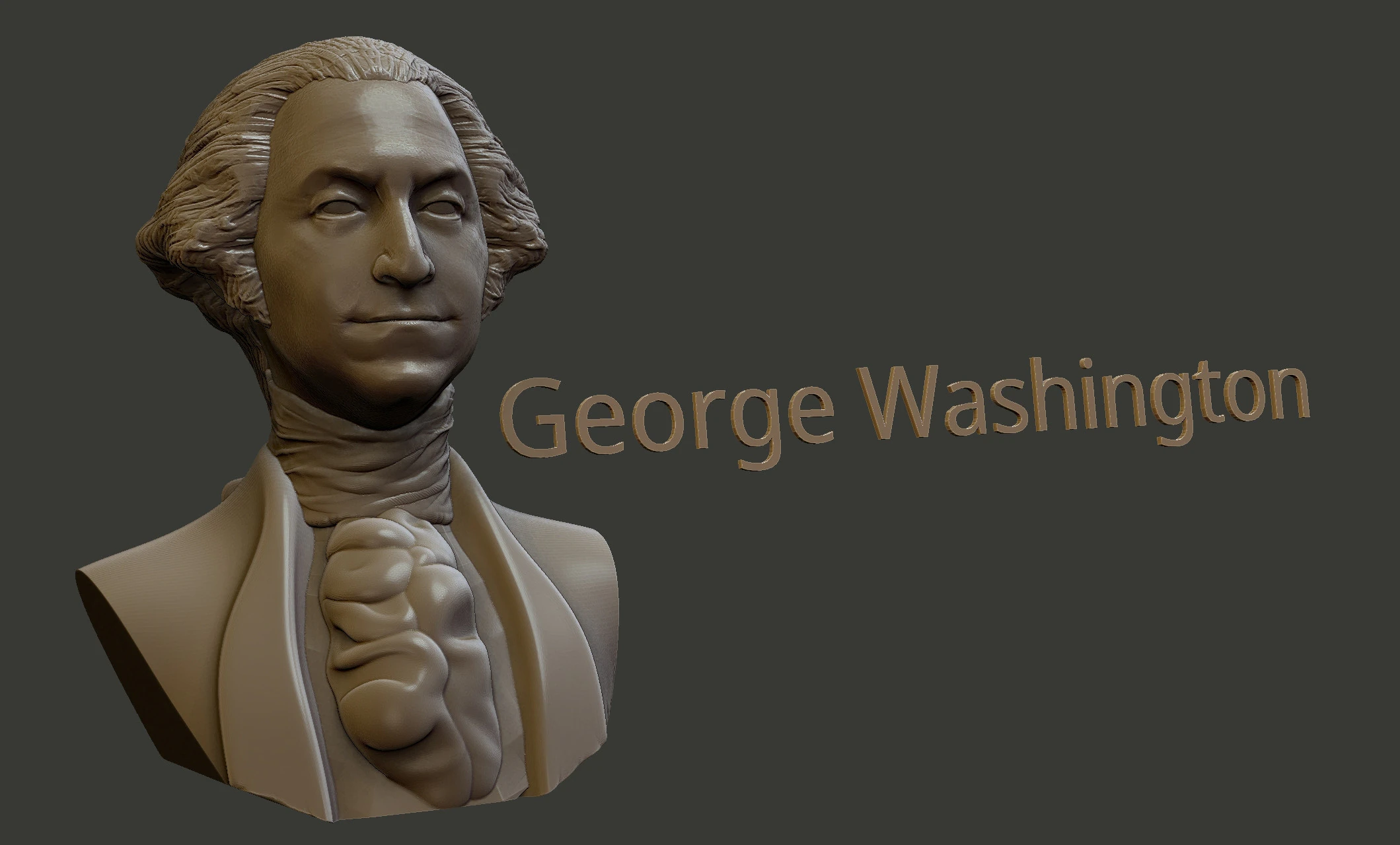 George Washington 3D Print Model .c4d .max .obj .3ds .fbx .stl .blend 