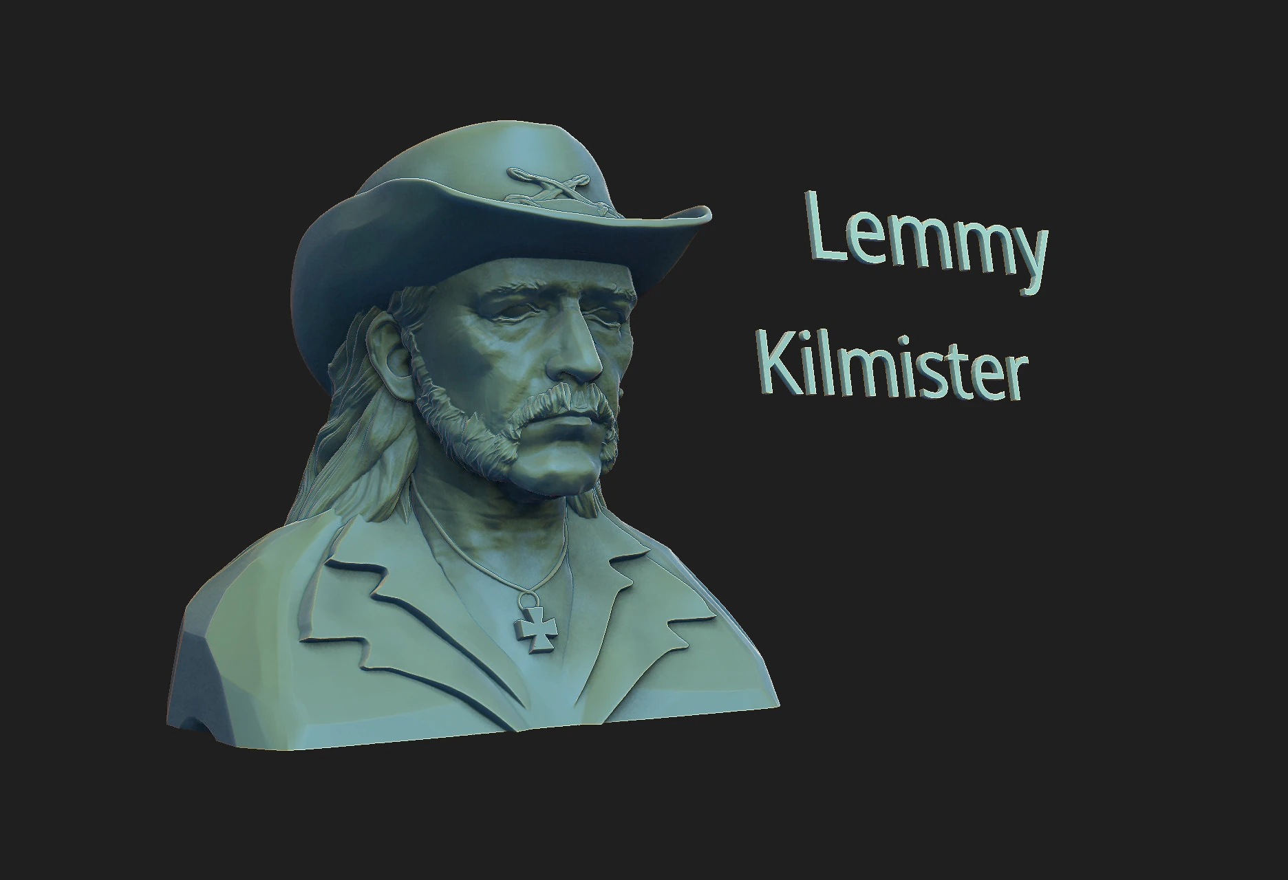 Lemmy Kilmister 3D Print Model .c4d .max .obj .3ds .fbx .stl .blend