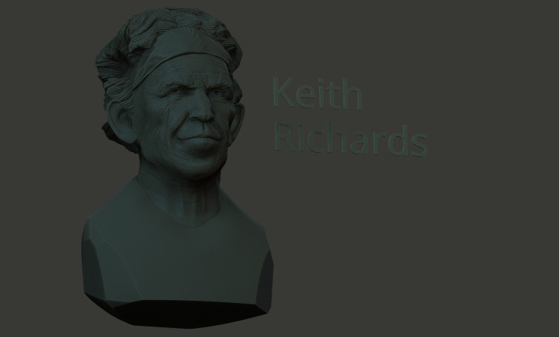 Keith Richards Modèles 3D en vedette .c4d .max .obj .3ds .fbx .stl .blend 
