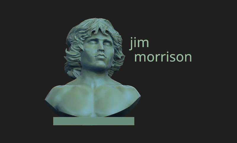 Jim Morrison 3D Baskı Modeli .c4d .max .obj .3ds .fbx .stl .blend 