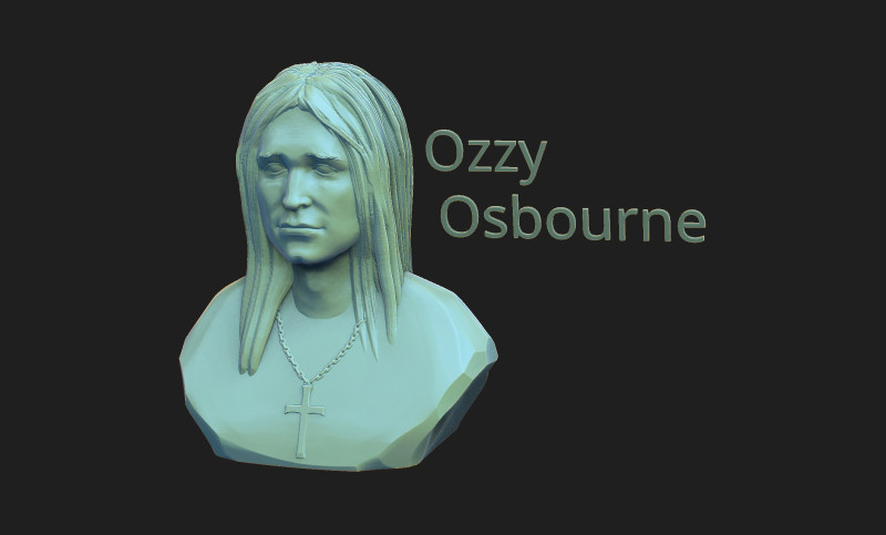 Ozzy Osbourne 3D Print Model .c4d .max .obj .3ds .fbx .stl .blend 