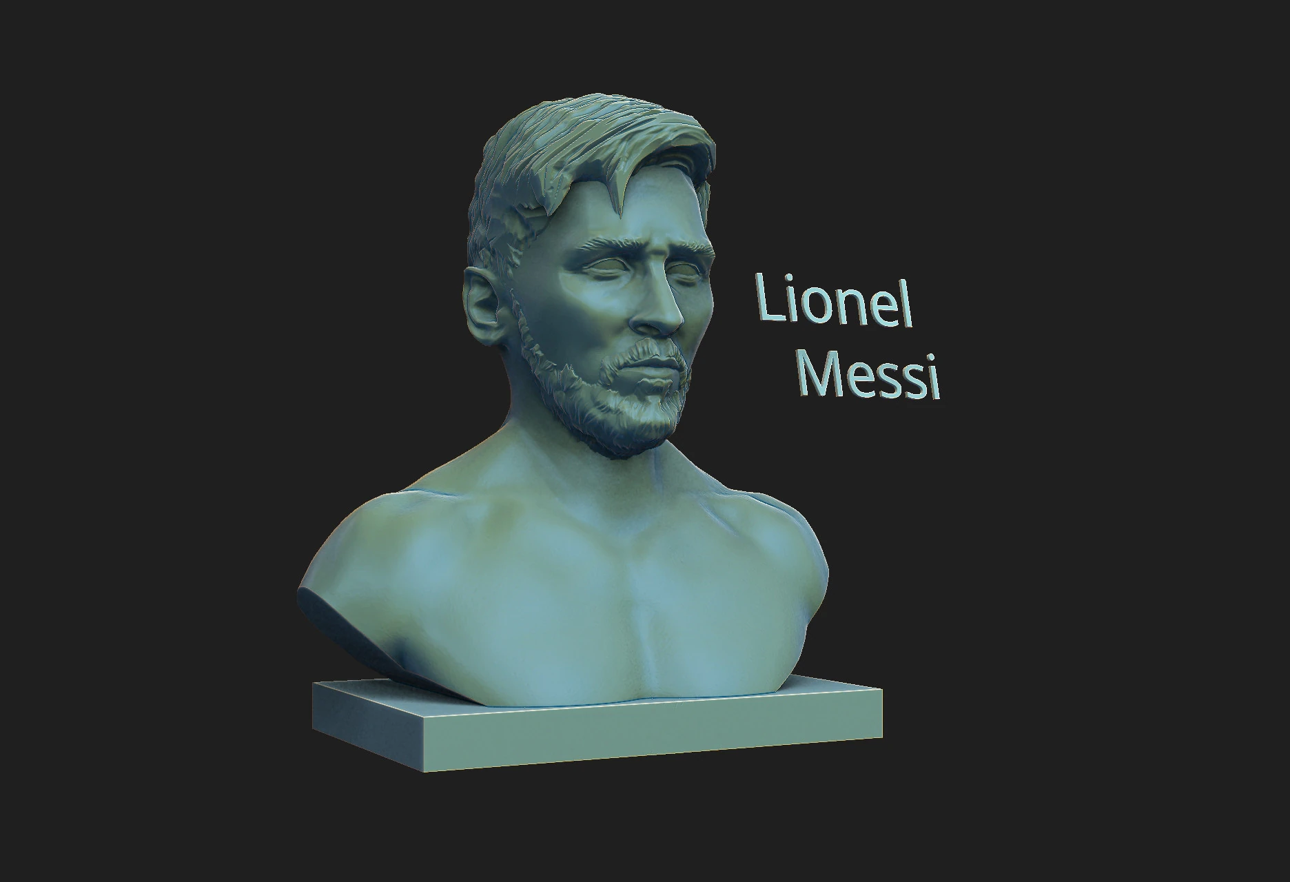 Lionel Messi 3D Print Model .c4d .max .obj .3ds .fbx .stl .blend 