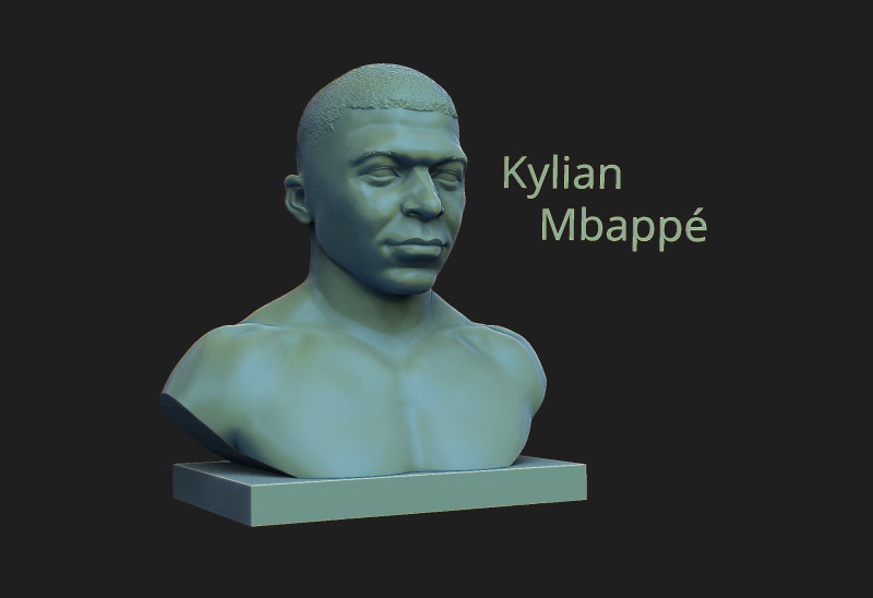Kylian Mbappe 3D 프린트 모델 .c4d .max .obj .3ds .fbx .stl .blend 