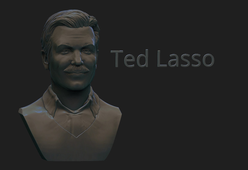 Ted Lasso Modello di stampa 3D .c4d .max .obj .3ds .fbx .stl .blend