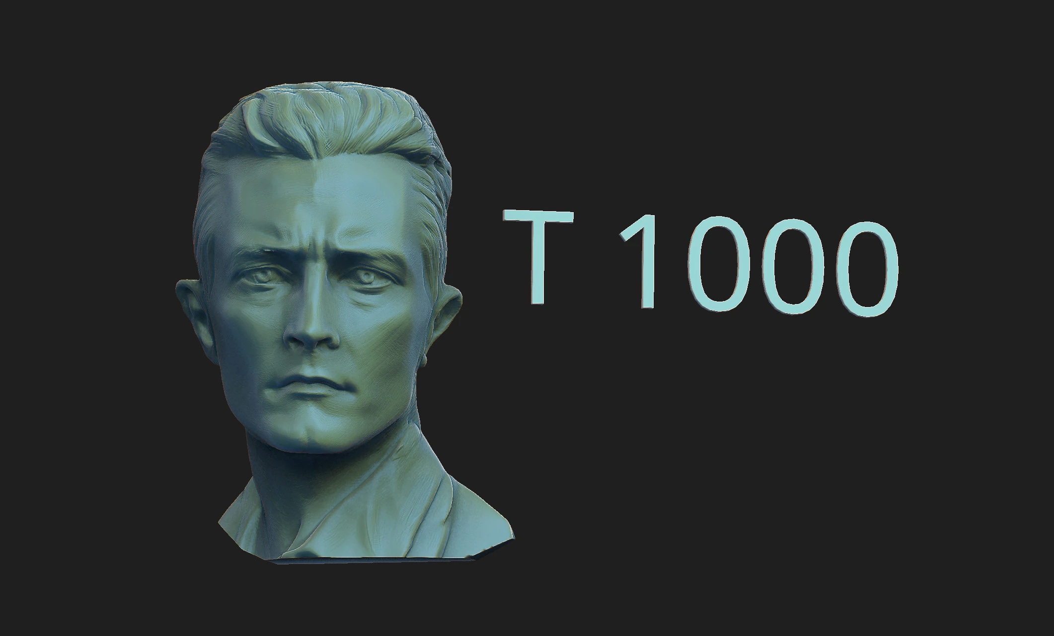 T 1000 3D Print Model .c4d .max .obj .3ds .fbx .stl .blend 