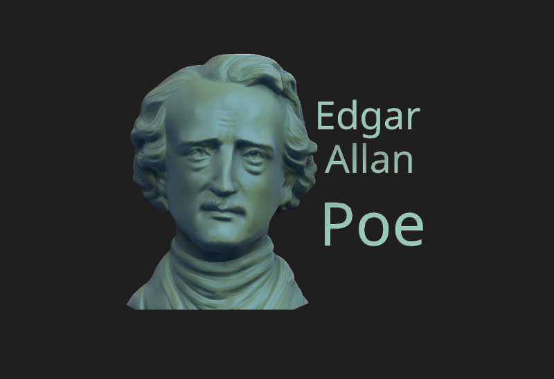 Edgar Allan Poe Modèles 3D en vedette .c4d .max .obj .3ds .fbx .stl .blend 